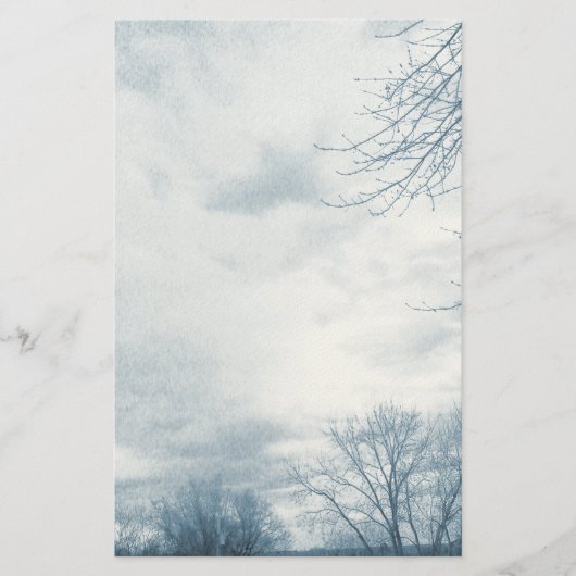 Stormy Skies Blue Stationery Briefpapier (Vorderseite)