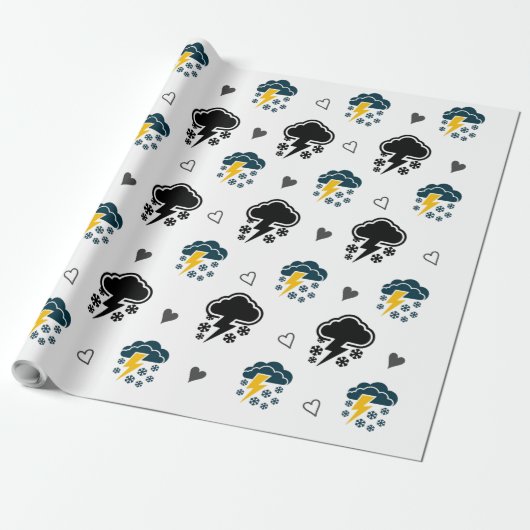 "Stormy Skies: Cloud & Thunder Wrapping Paper." Geschenkpapier (Ungerollt)
