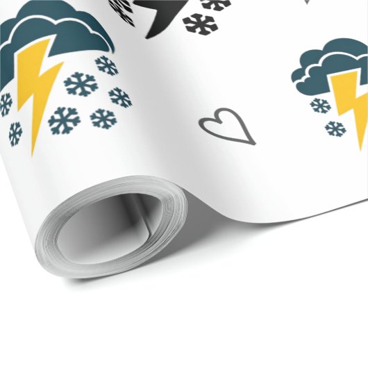 "Stormy Skies: Cloud & Thunder Wrapping Paper." Geschenkpapier (Rolleneckpunkt)