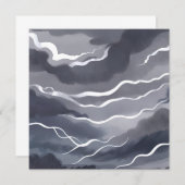 Stormy Skies | Dunkle Aquarellkarte (Vorne/Hinten)