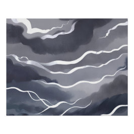Stormy Skies | Dunkle Aquarellkarte Poster