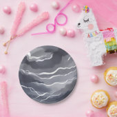 Stormy Skies | Dunkle Wasserfarbe Pappteller (Party)