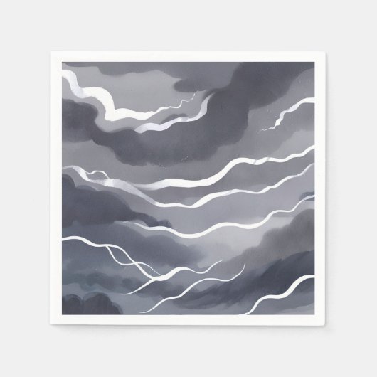 Stormy Skies | Dunkle Wasserfarbe Serviette (Vorderseite)