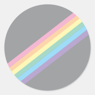 Stormy Sky & Rainbow Round Stickers