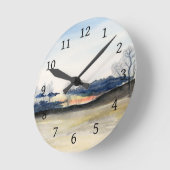 Stormy Sky Runde Wanduhr (Winkel)