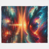 "Stormy Sunset Over Serene Lake" Fleecedecke (Vorderseite (Horizontal))