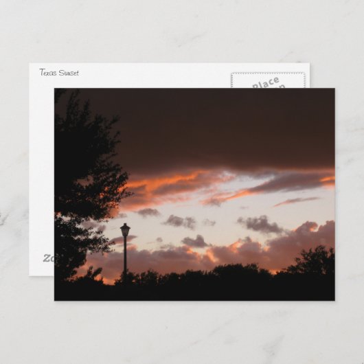 Stormy Texas Sunset Postkarte (Vorne/Hinten)