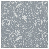 Stormy Wether blue Floral Wirbel Stoff (Nahaufnahme)