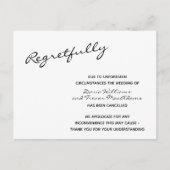 Stornierte Hochzeitspostkarte Postkarte (Vorderseite)