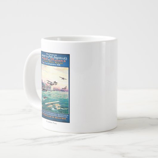 Storniertes Float Flugzeug Werbeplakat Jumbo-Tasse (Vorderseite Links)