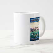 Storniertes Float Flugzeug Werbeplakat Jumbo-Tasse (Vorderseite Rechts)