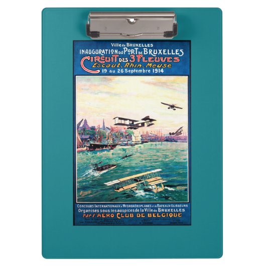 Storniertes Flugboot-Werbeplakat Klemmbrett (Vorderseite)