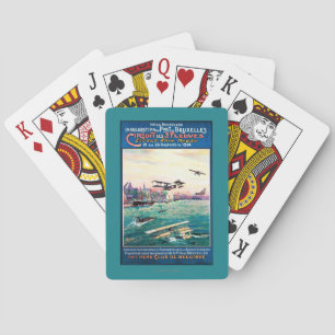 Storniertes Flugboot-Werbeplakat Spielkarten
