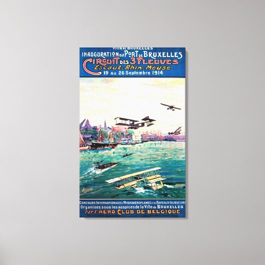 Storniertes Flugzeug-Werbeplakat Leinwanddruck (Vorderseite)