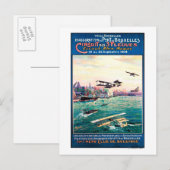 Storniertes Flugzeug-Werbeplakat Postkarte (Vorne/Hinten)