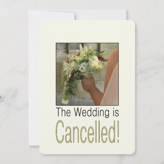 Stornierung einer Hochzeit Ankündigung (Vorderseite)