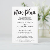 Stornierung einer Hochzeit - Zurückgestellt - Ände Einladung (Stehend Vorderseite)