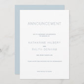 Stornierung einer White & Blue Hochzeit Einladung (Vorne/Hinten)