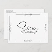 Stornierung oder Verzögerung von Ereignissen Ankündigungspostkarte (Vorne/Hinten)