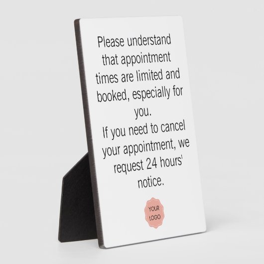 Stornierungsankündigung für Salon oder Wellness-Ce Fotoplatte (Seite)