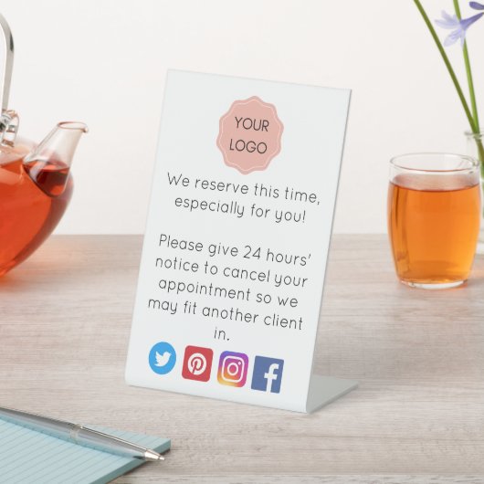 Stornierungsankündigung für Salon oder Wellness-Ce Sockelschild (In SItu)