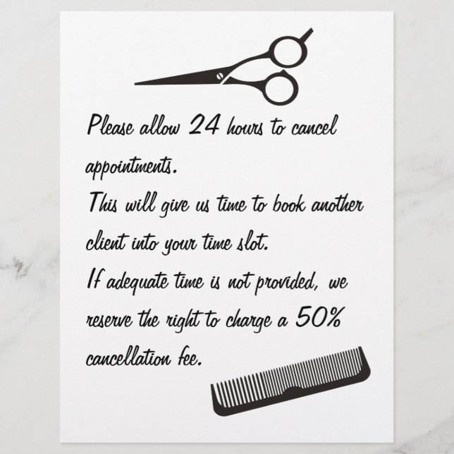 Stornierungsbedingungen Briefbogen (Vorderseite)