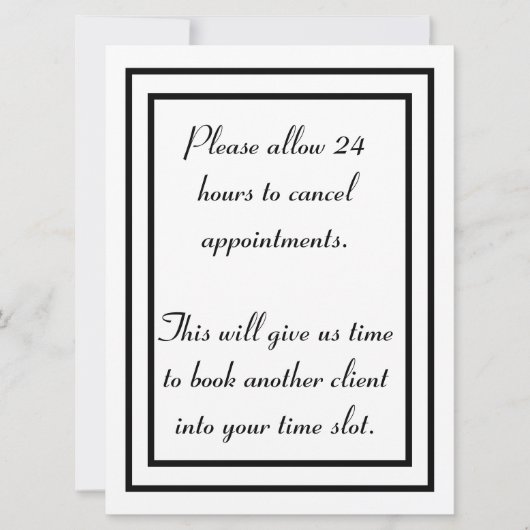 Stornierungsbedingungen Feiertagskarte (Vorderseite)