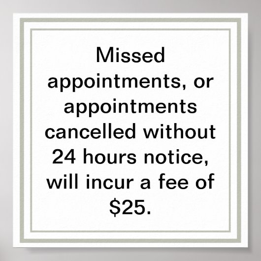 Stornierungsbedingungen für ein Dienstleistungsunt Poster (Vorne)