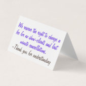 Stornierungsbedingungen Visitenkarten (Vorderseite)