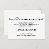 Stornierungskarten für Geburtstagsparty Ankündigung (Vorne/Hinten)