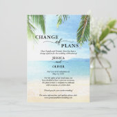 Stornierungskarten für Hochzeiten am Strand Save The Date (Stehend Vorderseite)