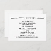 Stornierungskarten für Hochzeiten Ankündigung (Vorne/Hinten)