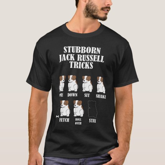 Störrischer Jack-Russell-Terrier-Hundetrick T-Shirt (Vorderseite)