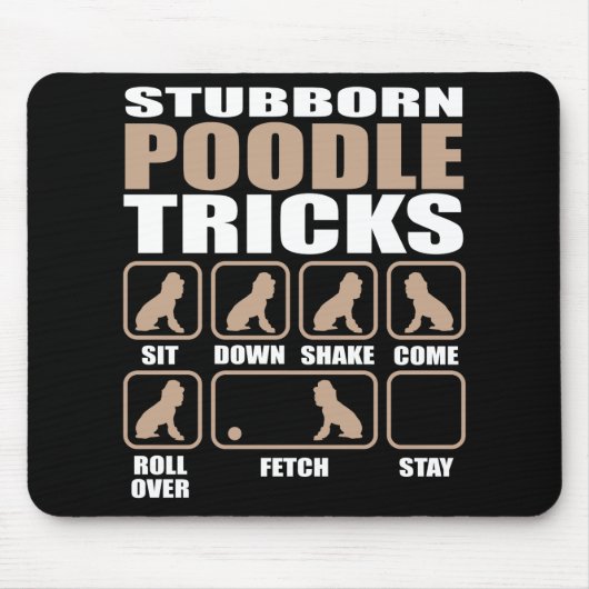 Störrischer Pudel-Trickentwurf Mousepad (Vorne)