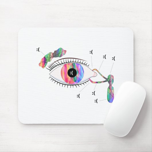 Störschub-Kunst-Trippy Augen-Anatomie Mousepad (Mit Mouse)
