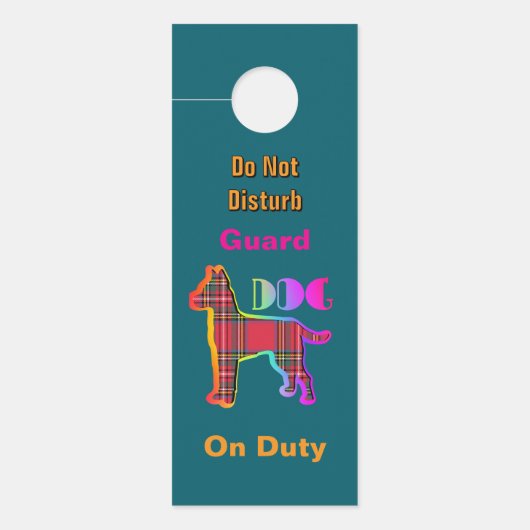 Stört nicht /bitte klopfen/Hundedienst Aquamarin Türanhänger (Vorderseite)