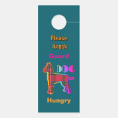 Stört nicht /bitte klopfen/Hundedienst Aquamarin Türanhänger (Rückseite)