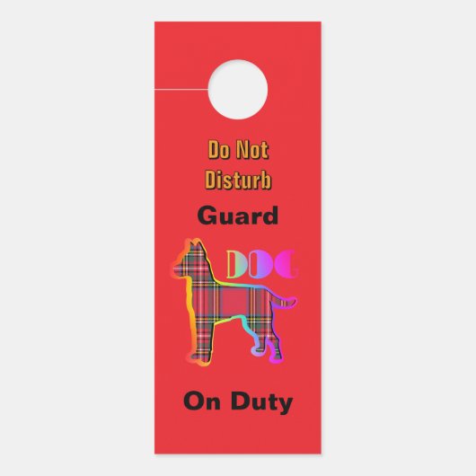 Stört nicht /bitte klopfen /Schutzhund roter Diens Türanhänger (Vorderseite)