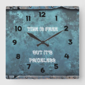 STÖRTE METALLSCHAUZEIT IST FREI, ABER GEFÄHRLICH QUADRATISCHE WANDUHR (Vorderseite)