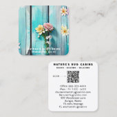 *~* Störte QR AP49 Blume Pastelholz Quadratische Visitenkarte (Vorne/Hinten)