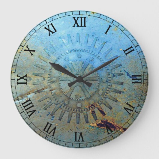 Störte Steampunkgestänge Wall Clock Große Wanduhr (Vorderseite)