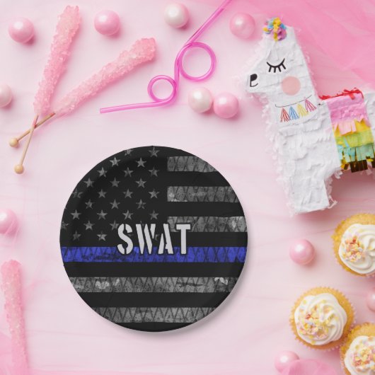 Störte SWAT-Polizeiflagge Pappteller (Party)