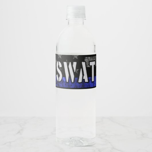 Störte SWAT-Polizeiflagge Wasserflaschenetikett (Vorderseite)