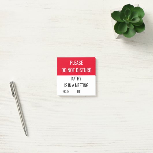 Störung der Arbeit an benutzerdefinierten Türsigna Post-it Klebezettel (Büro)