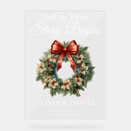 Story Beginnt Weihnachtsfeier Begrüßung Willkommen Acrylschild