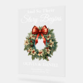 Story Beginnt Weihnachtsfeier Begrüßung Willkommen Acrylschild (Winkel)