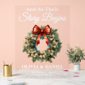 Story Beginnt Weihnachtsfeier Begrüßung Willkommen Acrylschild (Hochzeit)