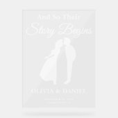 Story Begins Editable Wedding Welcome Acrylschild (Vorderseite)