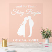 Story Begins Editable Wedding Welcome Acrylschild (Hochzeit)
