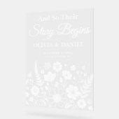 Story Begins Wildblume Wedding Welcome Acrylschild (Winkel)